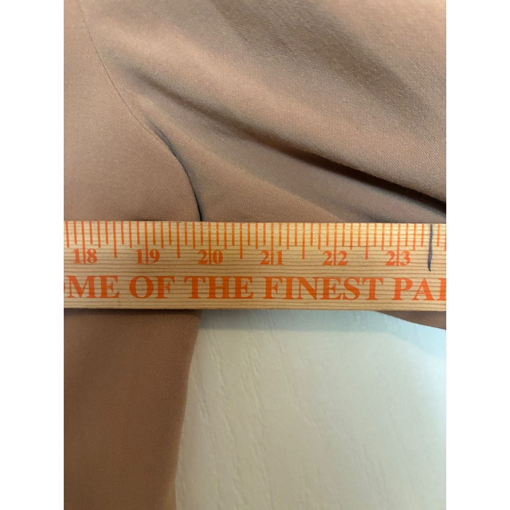 Cynthia Steffe Faux Wrap Dress Women Size 8 Tan Long Sleeve Office Old Money - Picture 9 of 10